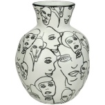 Vase Faces Black 20x20x25cm