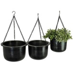 Planter Aluminium Black 23x38x38cm (Set of 3)