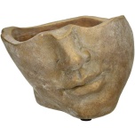 Planter Face Concrete Gold 21.5x19x14cm